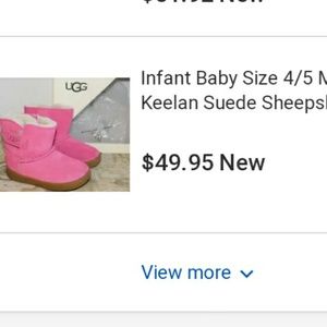 Pink infant UGG boots with sheep skin lining